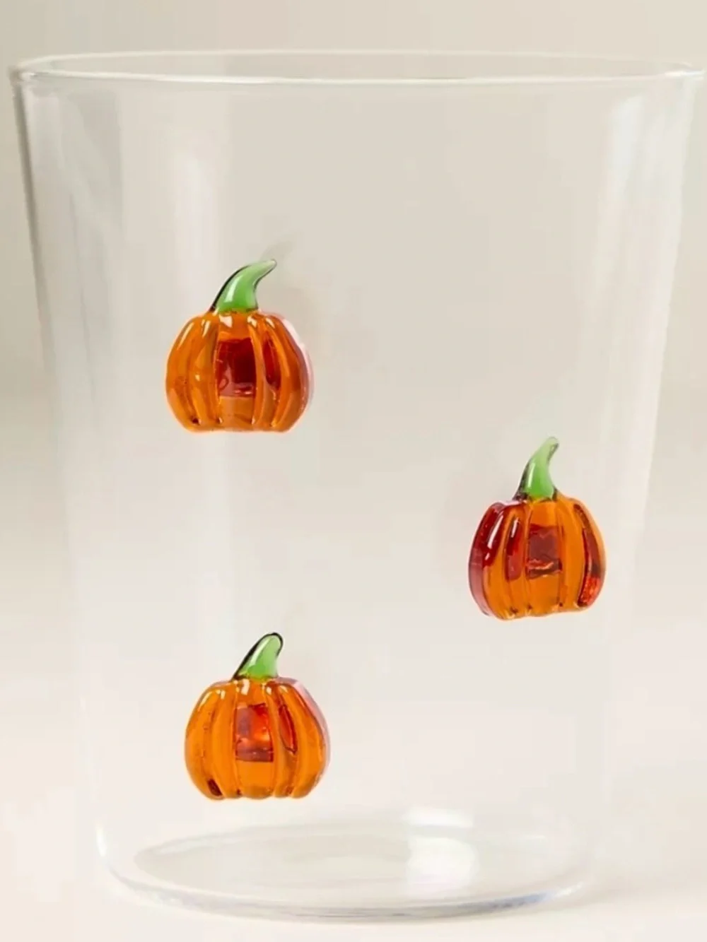 Anthropologie 3D Icon Juice Glass Halloween  Pumpkin NIB